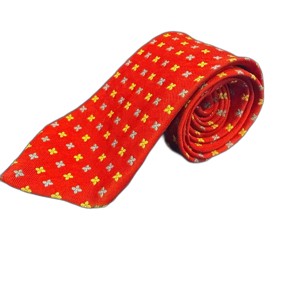 Brooks Brothers Makers Vintage Silk Tie Red Yellow Blue Floral.